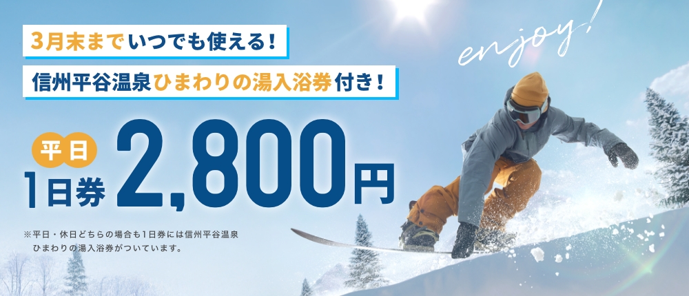 平日1日券2800円